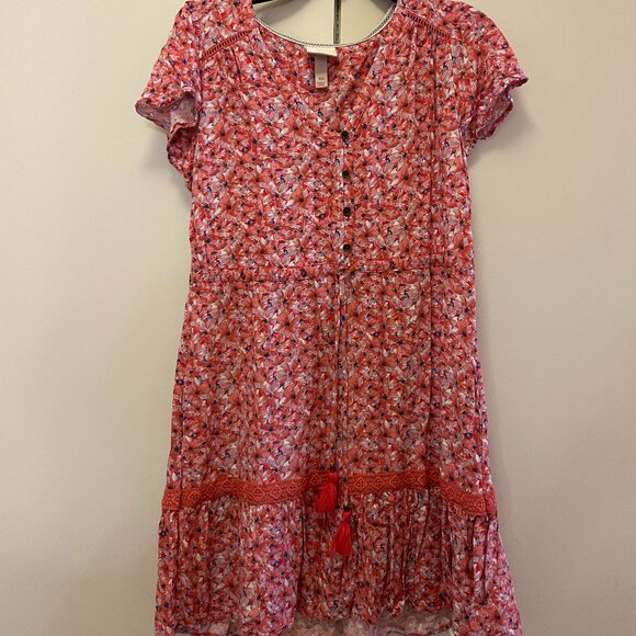 Knox Rose Floral Knox Rose Flutter Short Button-Front Dress XS NWOT - Picture 3 of 7